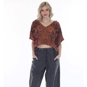 Rust Strawberry Fields Crop Top